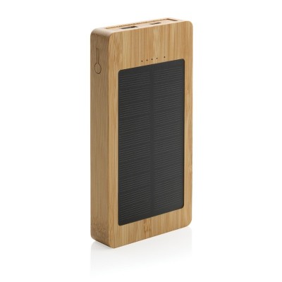 Bambusowy power bank 8000 mAh, ładowarka słoneczna