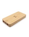 Bambusowy bezprzewodowy power bank 8000 mAh B`RIGHT, ładowarka bezprzewodowa 15W | Benson