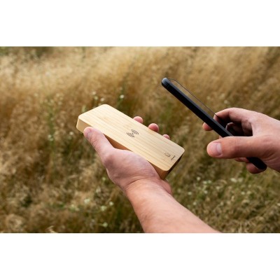 Bambusowy bezprzewodowy power bank 8000 mAh B`RIGHT, ładowarka bezprzewodowa 15W | Benson