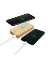 Bambusowy bezprzewodowy power bank 8000 mAh B`RIGHT, ładowarka bezprzewodowa 15W | Benson