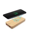 Bambusowy bezprzewodowy power bank 8000 mAh B`RIGHT, ładowarka bezprzewodowa 15W | Benson