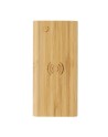 Bambusowy, bezprzewodowy power bank 8000 mAh, ładowarka bezprzewodowa 5W