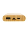 Bambusowy, bezprzewodowy power bank 8000 mAh, ładowarka bezprzewodowa 5W