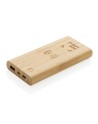 Bambusowy, bezprzewodowy power bank 8000 mAh, ładowarka bezprzewodowa 5W