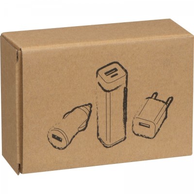 Zestaw podróżny power bank 2200 mAh i wtyczki JUSTIN