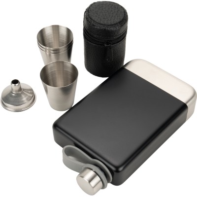 Zestaw piersiówka 266 ml, kieliszki 30 ml i lejek TAHAT Schwarzwolf