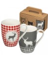 Zestaw 2 świątecznych kubków porcelanowych 300 ml ARMIN