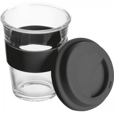 Kubek szklany z pokrywką 300 ml AMANDA