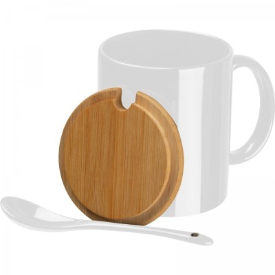 Kubek ceramiczny z łyżeczką 300 ml LOTHAR
