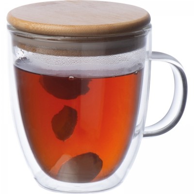 Kubek szklany z pokrywką 350 ml CECIL