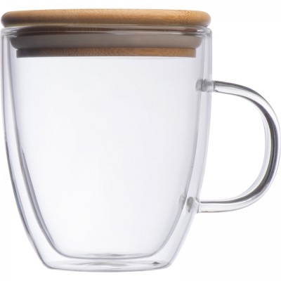Kubek szklany z pokrywką 350 ml CECIL
