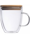 Kubek szklany z pokrywką 350 ml CECIL