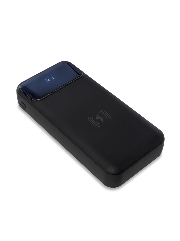 Power bank 20000 mAh z ładowarką indukcyjną Supremi, czarny