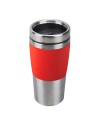 Kubek termiczny Resolute 380 ml, czerwony/srebrny