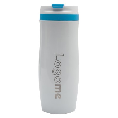 Kubek termiczny Viki 390 ml, czarny/biały