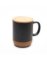 Kubek ceramiczny z bambusową przykrywką Giulia, czarny