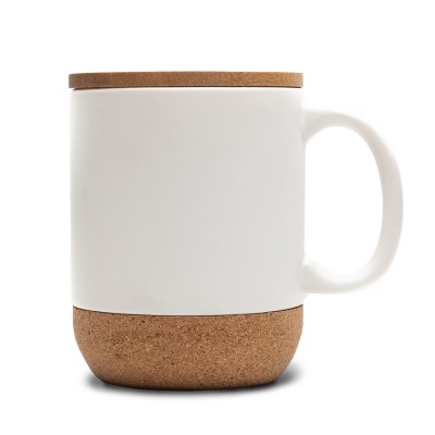 Kubek ceramiczny z bambusową przykrywką Giulia, czarny