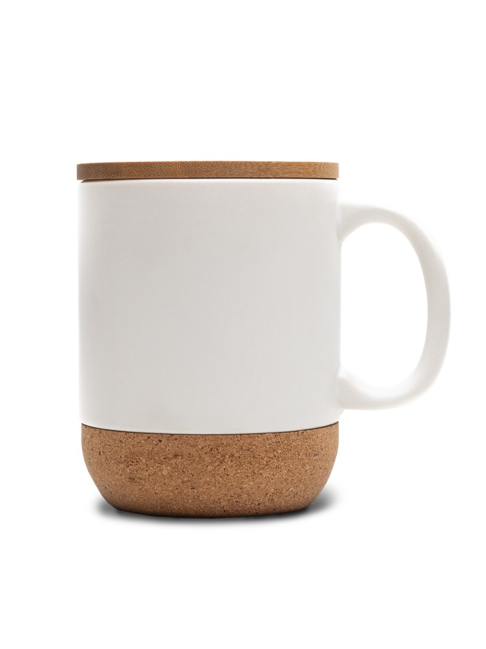 Kubek ceramiczny z bambusową przykrywką Giulia, czarny