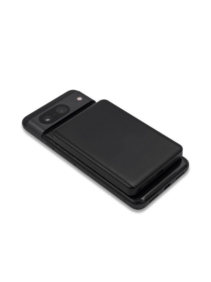 Magnetyczny bezprzewodowy power bank 5000 mAh Yuki, czarny