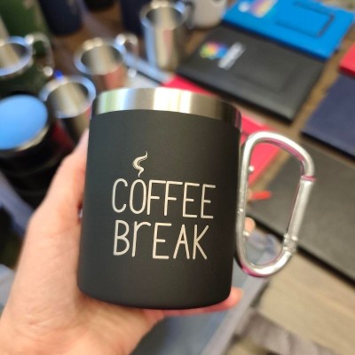 Kubek stalowy Magaro 300 ml, czarny