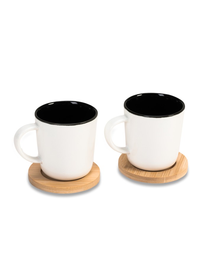 Zestaw 2 ceramicznych kubków Kerala, biały
