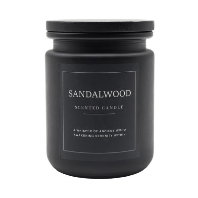Świeca zapachowa Sandalwood, czarny