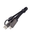 Zestaw upominkowy z kablem USB 2w1 Davos, czarny