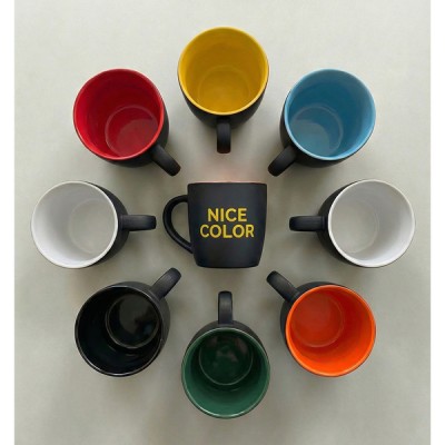 Kubek ceramiczny Esla 345 ml, ciemny zielony