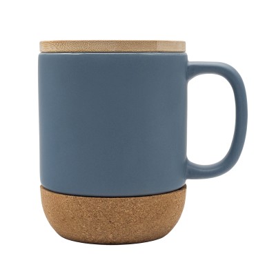 Kubek ceramiczny z bambusową przykrywką Giulia, czarny