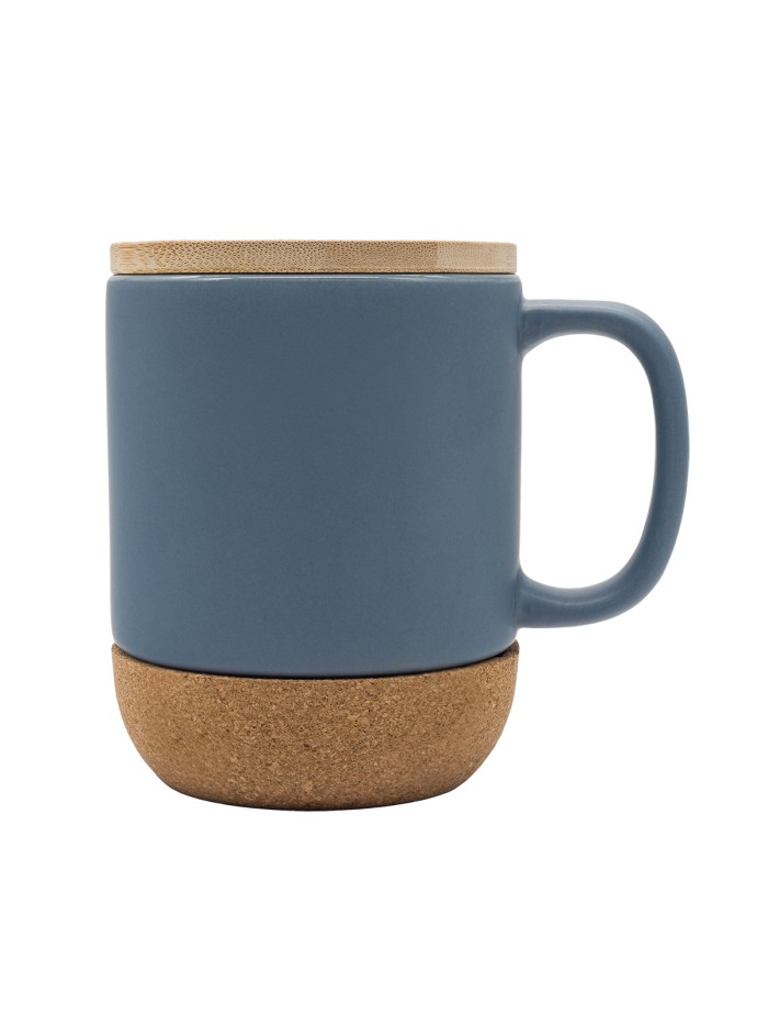 Kubek ceramiczny z bambusową przykrywką Giulia, czarny