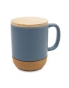 Kubek ceramiczny z bambusową przykrywką Giulia, czarny
