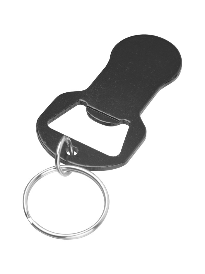 Brelok z otwieraczem do butelek i żetonem do wózka z aluminium z recyklingu OLIWIER