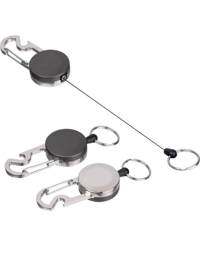 Brelok do kluczy z linką, karabińczykiem i otwieraczem do butelek PEGGY