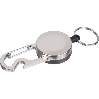 Brelok do kluczy z linką, karabińczykiem i otwieraczem do butelek PEGGY