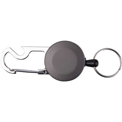 Brelok do kluczy z linką, karabińczykiem i otwieraczem do butelek PEGGY