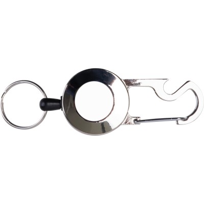 Brelok do kluczy z linką, karabińczykiem i otwieraczem do butelek PEGGY