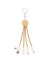Korkowy kabel do ładowania B`RIGHT, bambusowy element, brelok do kluczy | Antez