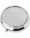 Metalowy pojemnik na tabletki z 3 przegrodami, lusterko