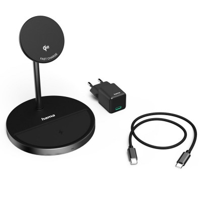 Magnetyczna ładowarka bezprzewodowa 2 w 1 15W Hama