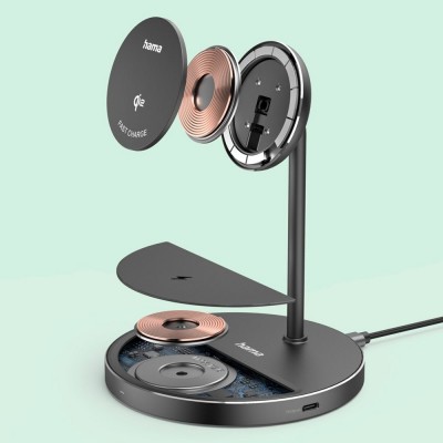 Magnetyczna ładowarka bezprzewodowa 2 w 1 15W Hama