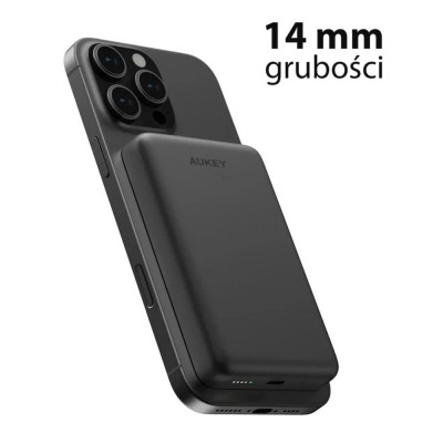 Magnetyczny, bezprzewodowy power bank 10000 mAh Aukey