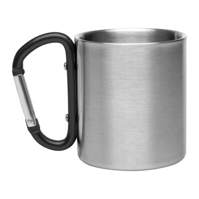 Metalowy kubek 210 ml z karabińczykiem