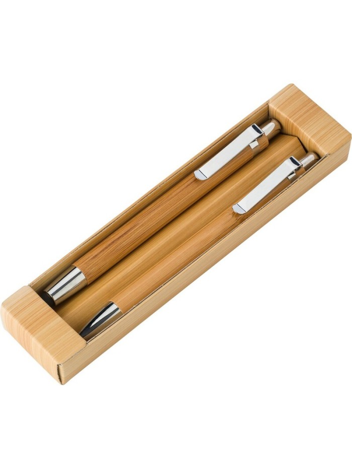 Zestaw piśmienny, bambusowy długopis touch pen i ołówek mechaniczny
