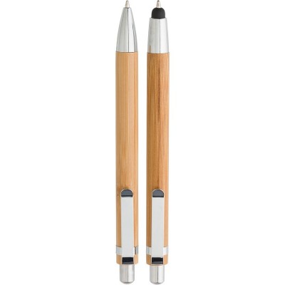 Zestaw piśmienny, bambusowy długopis touch pen i ołówek mechaniczny