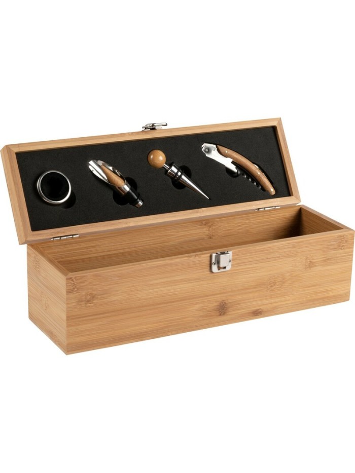 Bambusowy zestaw do wina 4 el.