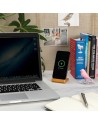 Bambusowa ładowarka bezprzewodowa 5W, stojak na telefon