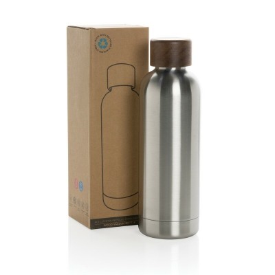 Butelka termiczna 500 ml Wood, stal nierdzewna z recyklingu