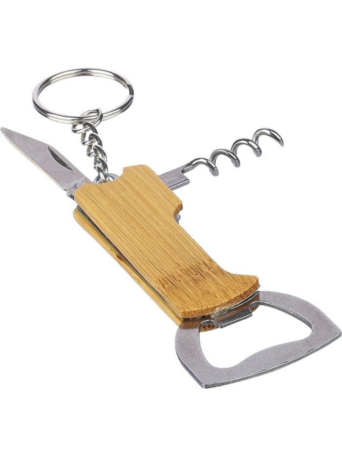 Bambusowy brelok do kluczy 3 w 1