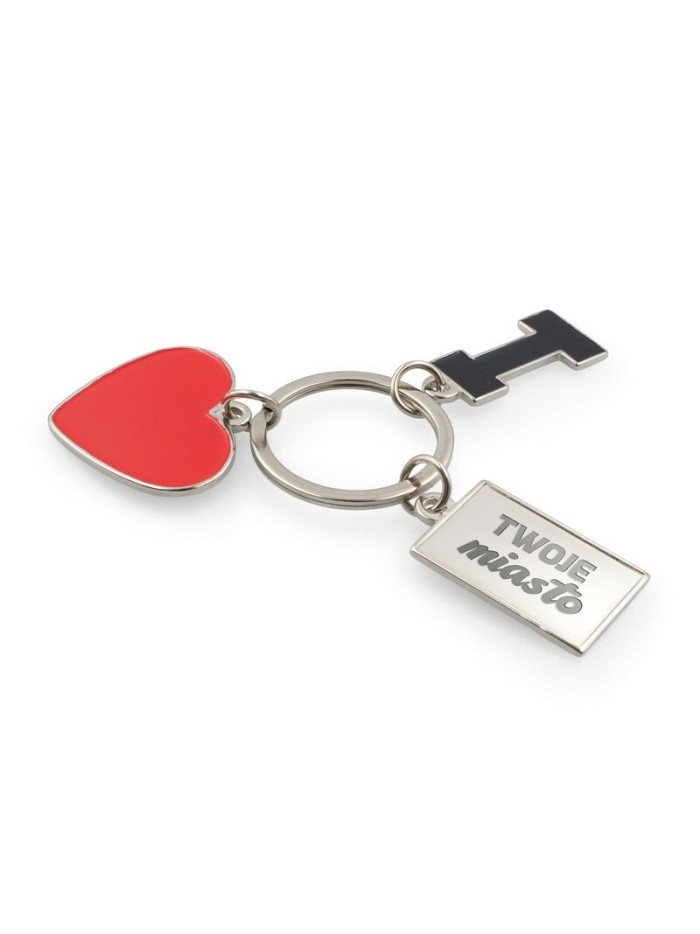 Brelok do kluczy "I love ..." z metalową plakietką | Lydus