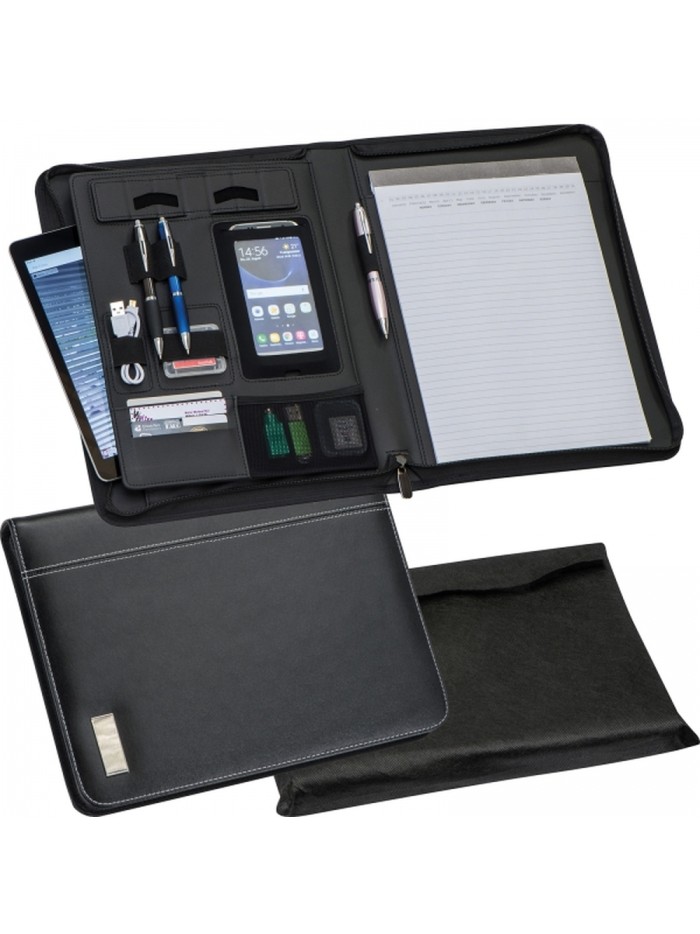 Folder A4 z notatnikiem w linie i kieszenią na tablet ISAIAH